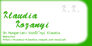 klaudia kozanyi business card
